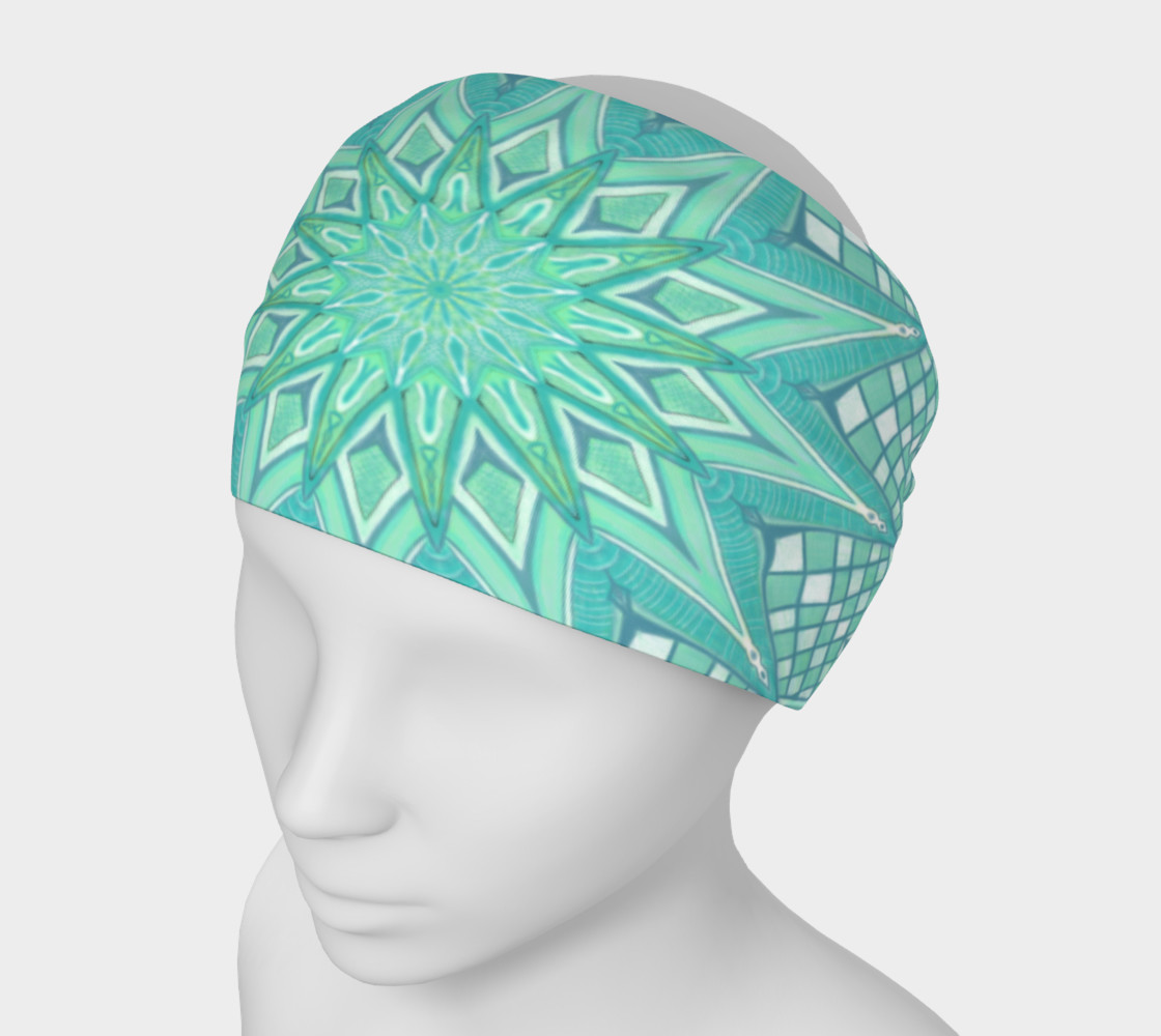Aperçu de Burst Mandala Turquoise Headband #1