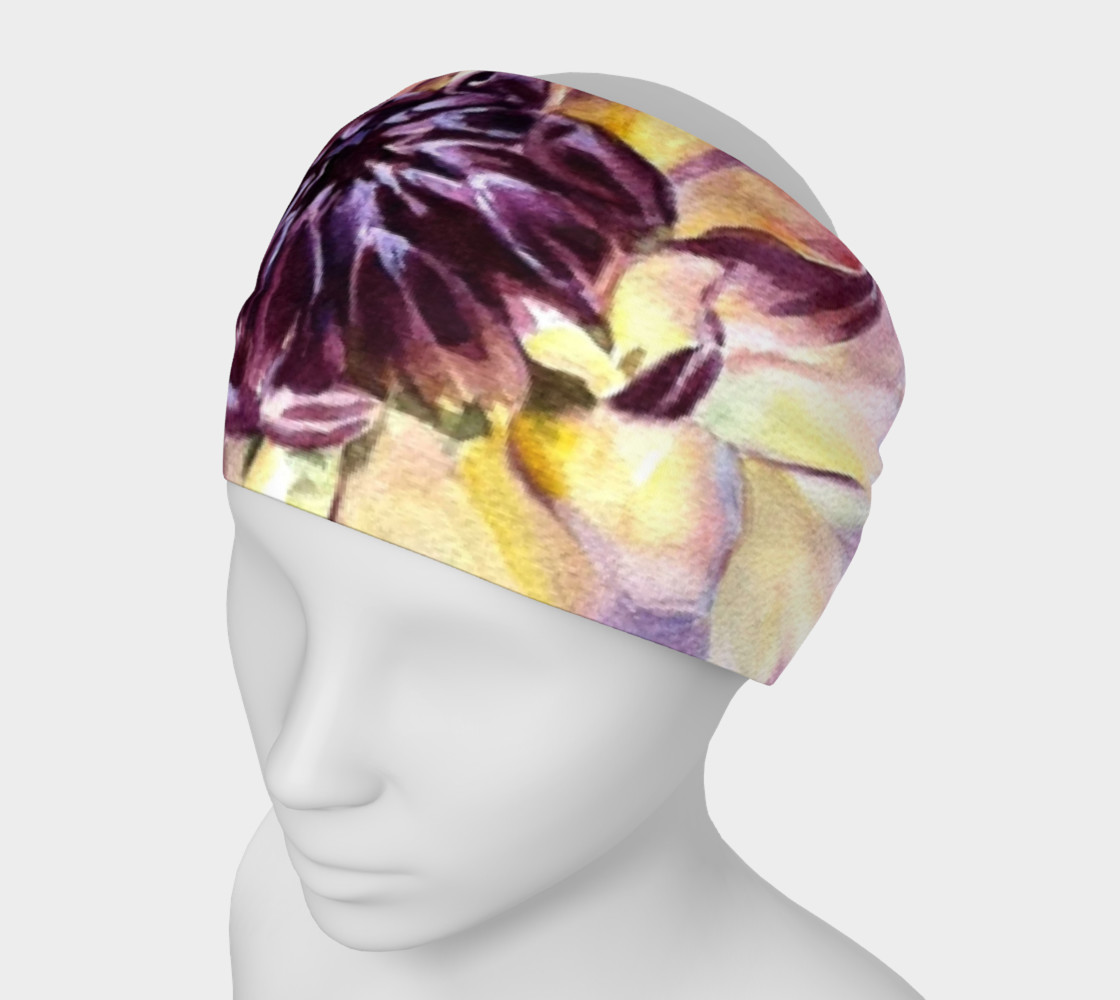 Purple Yellow Dahlia HeadBand preview #1