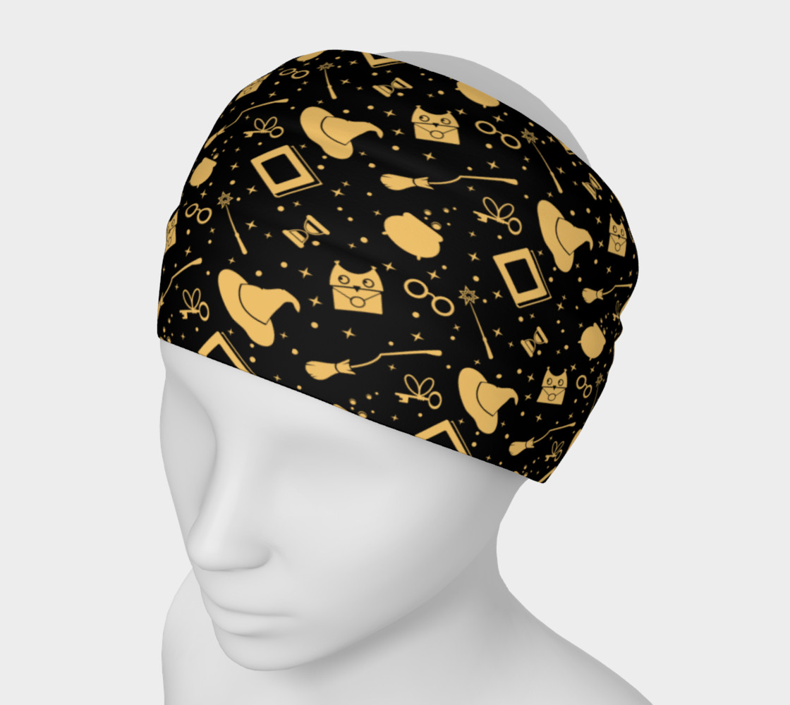 Magic symbols black headband 3D preview