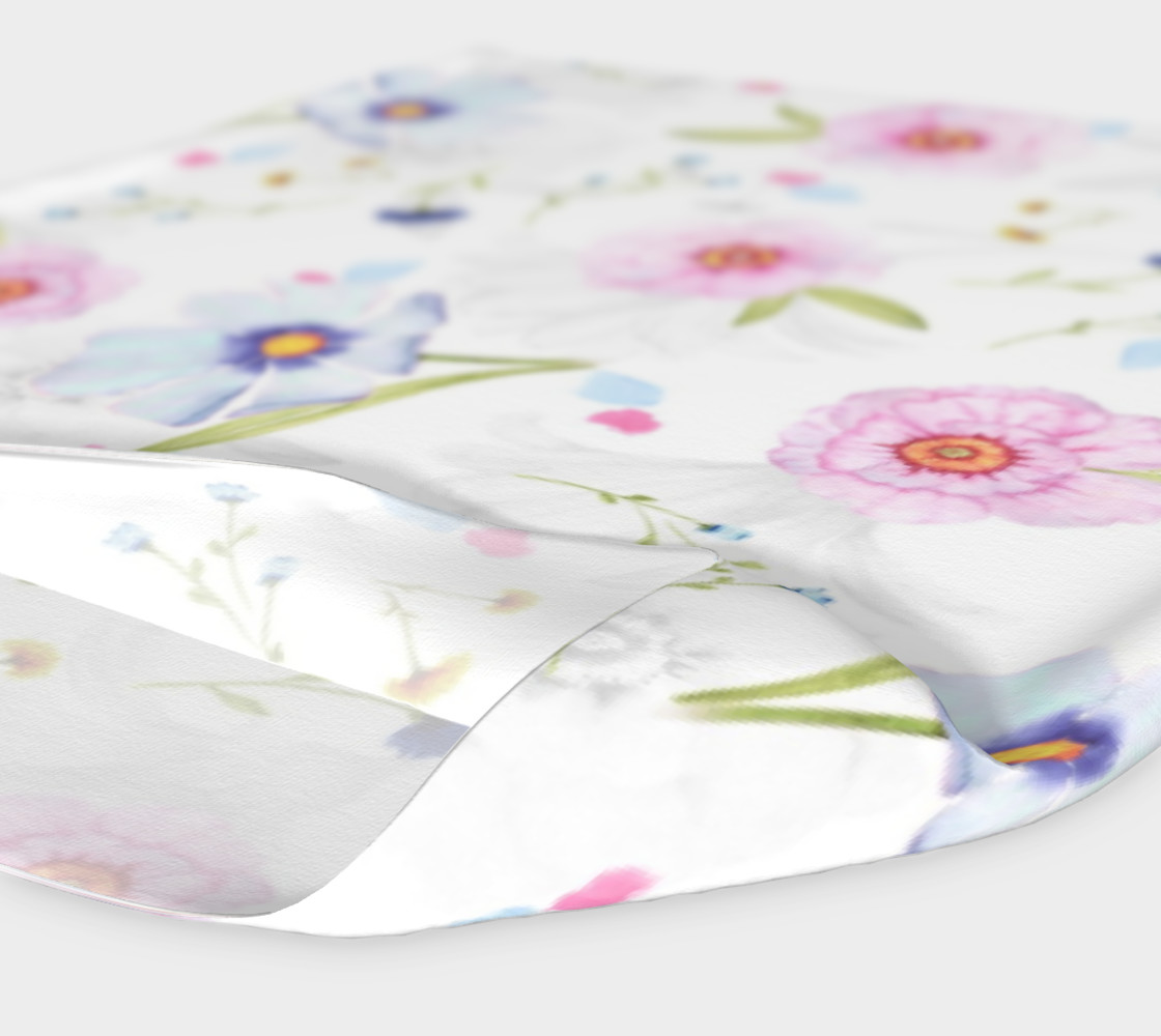 Pink and Blue Flowers on White preview #4