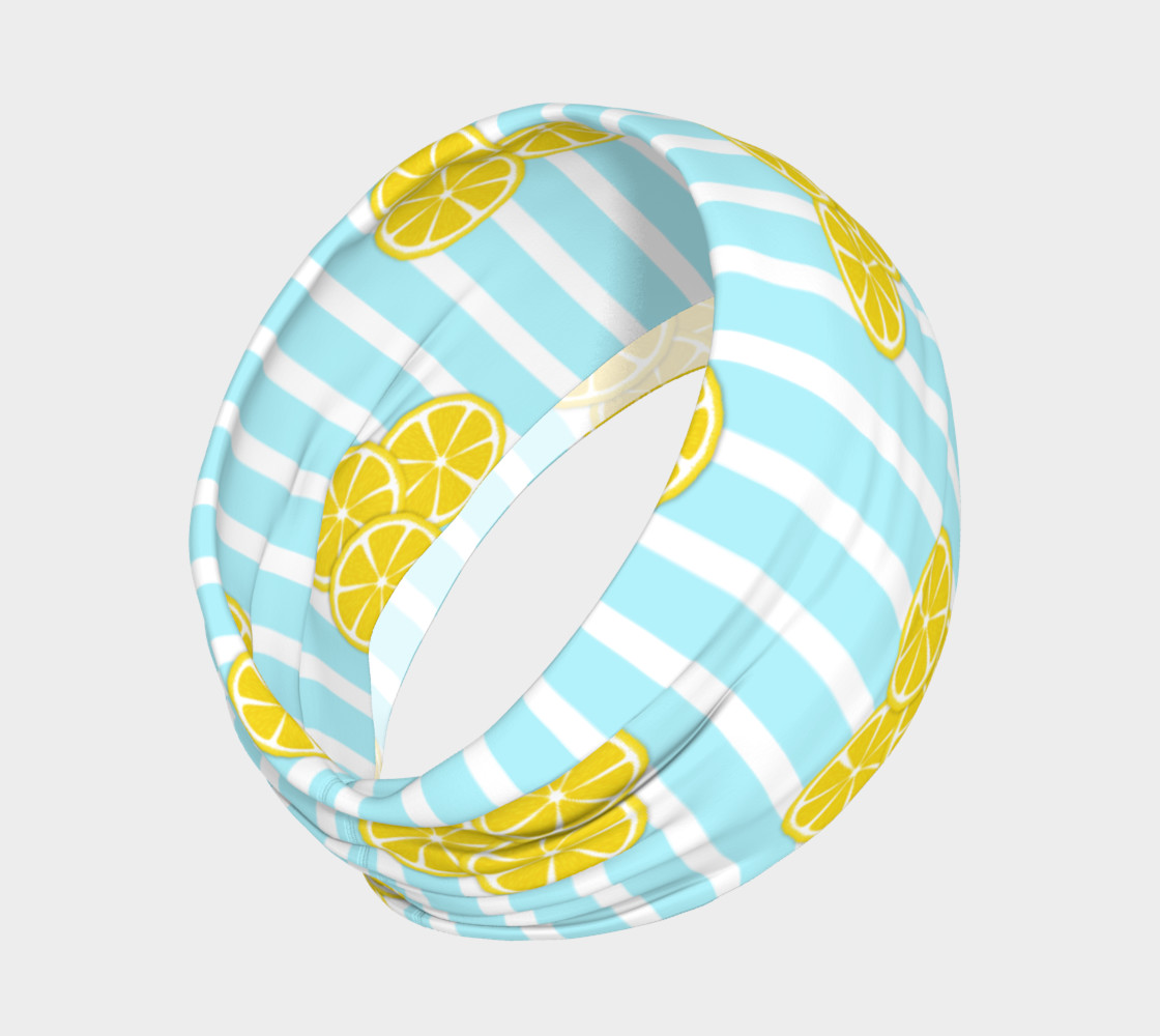 Lemon Slices on Light Blue Stripes preview #2