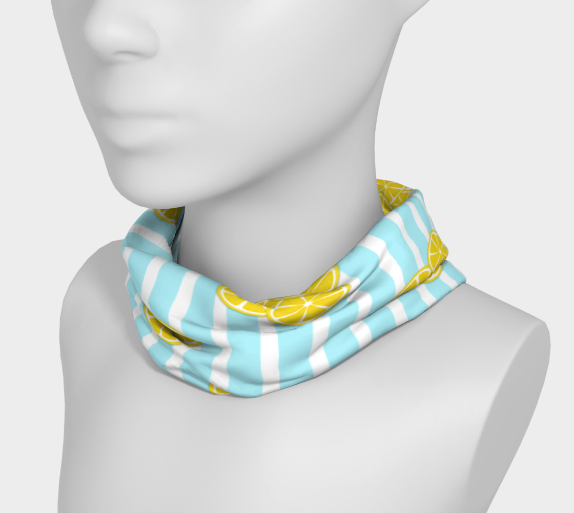 Lemon Slices on Light Blue Stripes preview #3