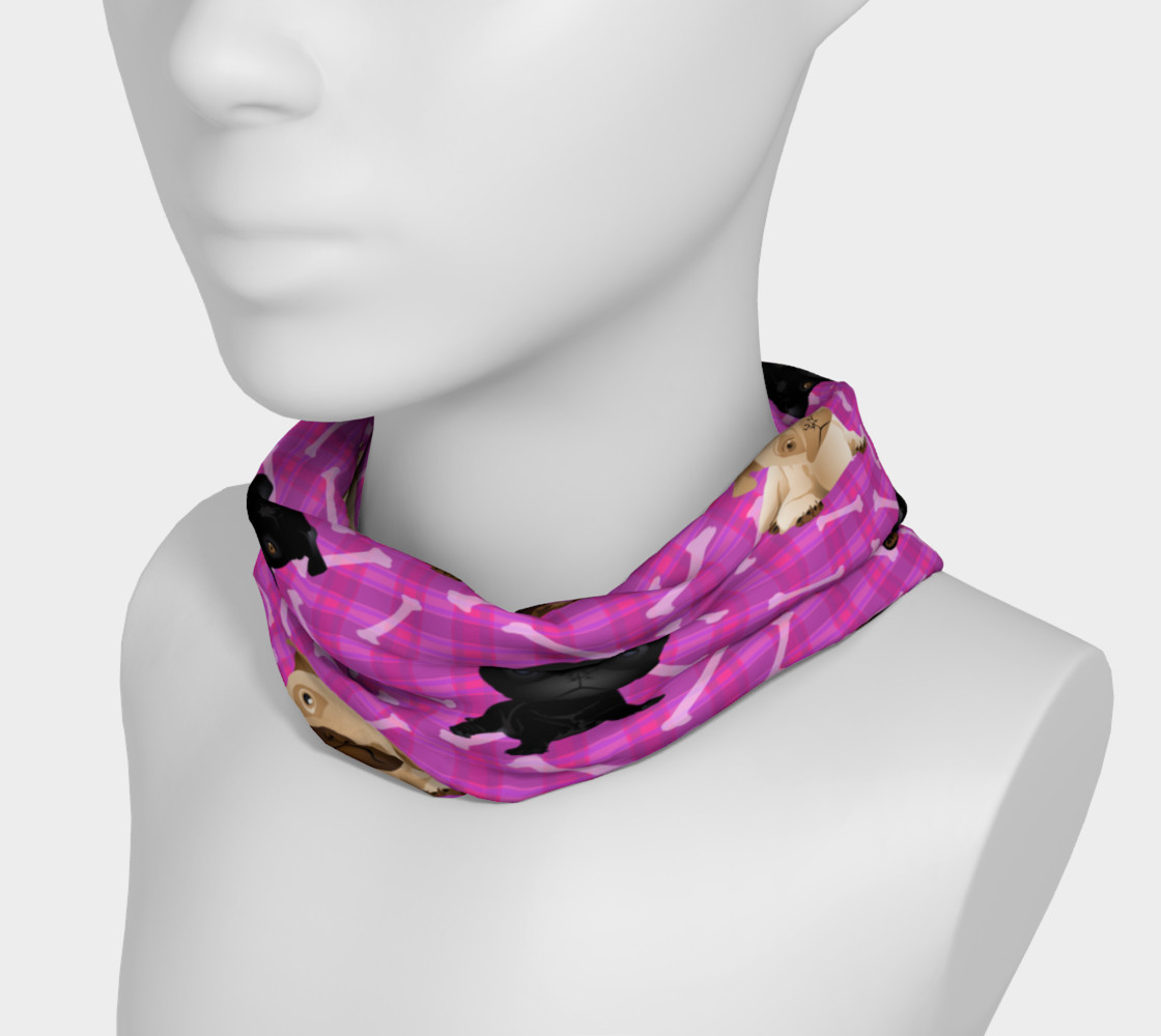 Bright Pink Pug Headband preview #3