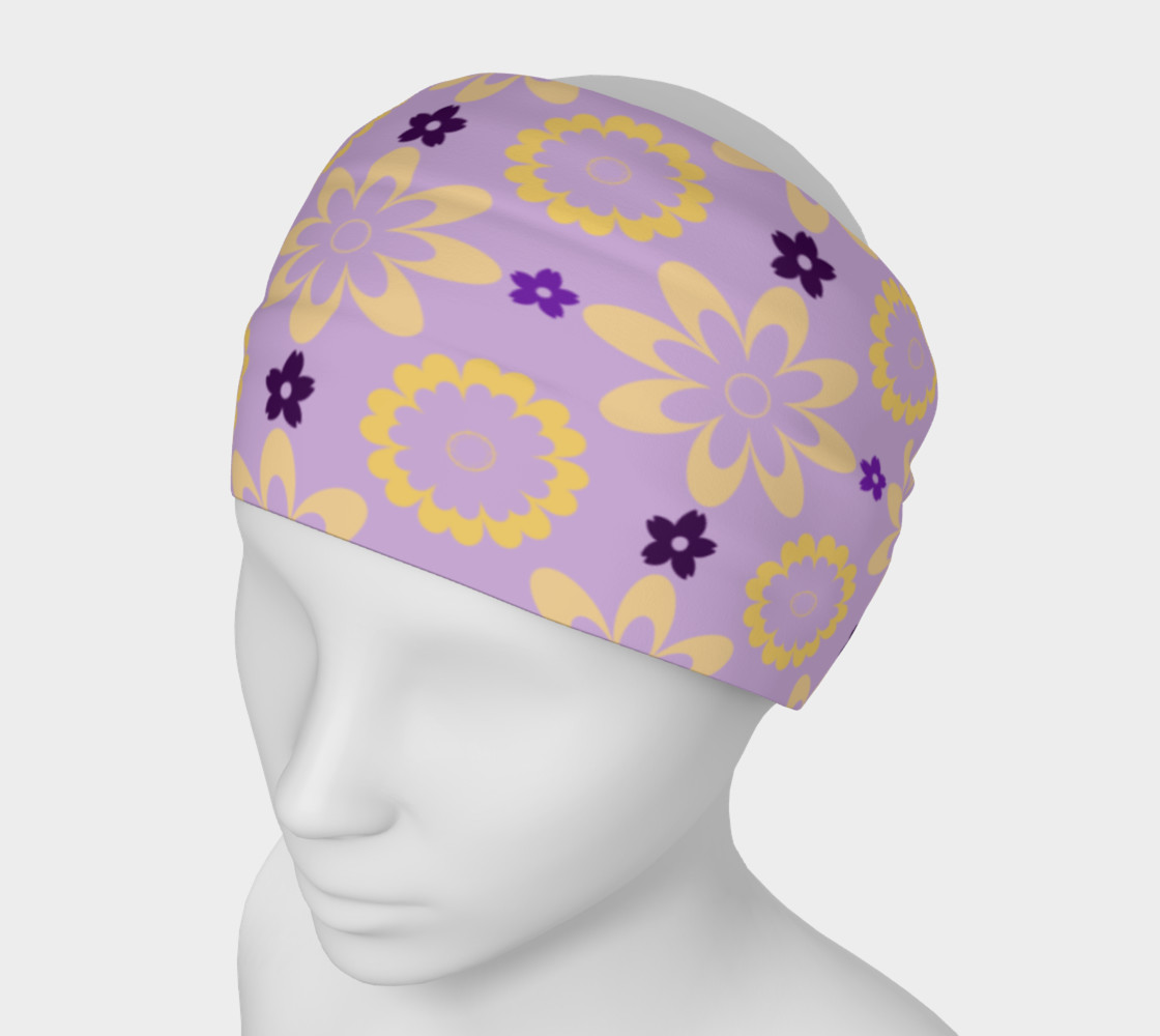 Orange and Purple Flower Clash Headband Miniature #2