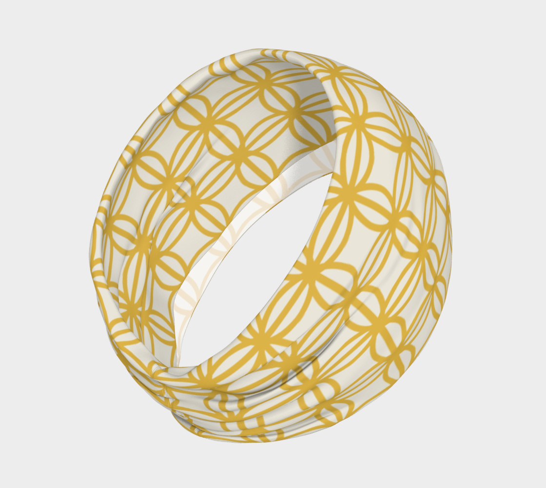 Gold vintage flower design headband preview #2