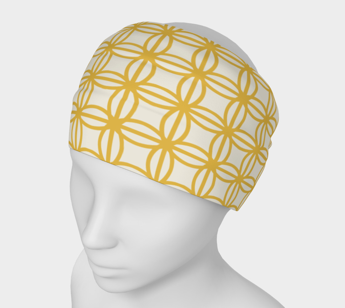 Gold vintage flower design headband preview #1
