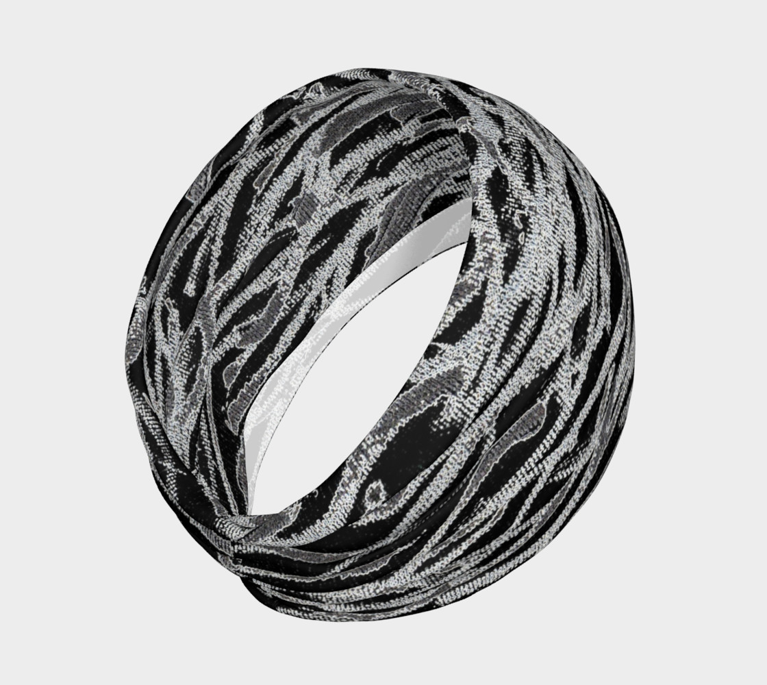 Black White Abstract Lines Headband preview #2