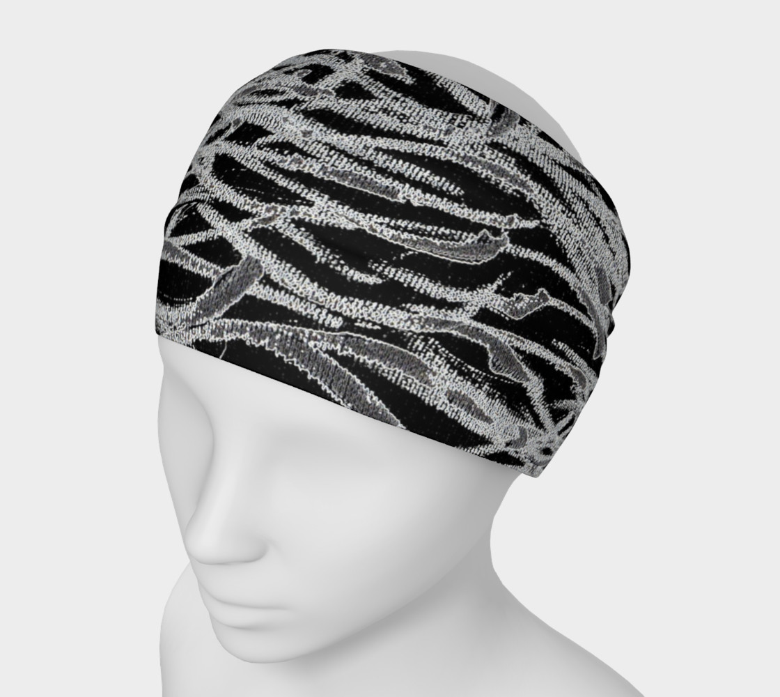 Black White Abstract Lines Headband preview #1