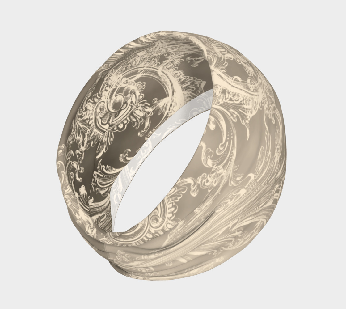 Steampunk Vintage Damask Yoga Headband preview #2