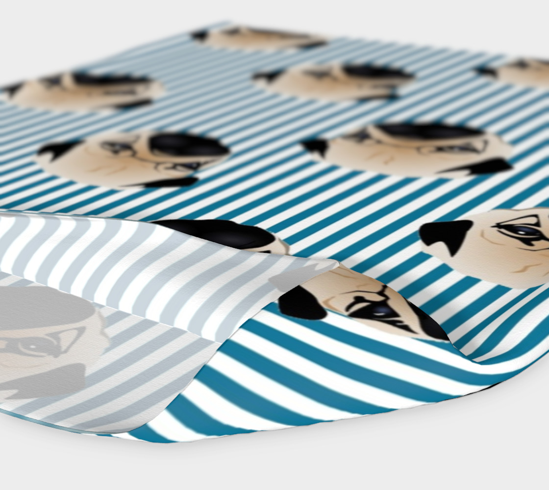 Pugs on Turquoise Stripes preview #4