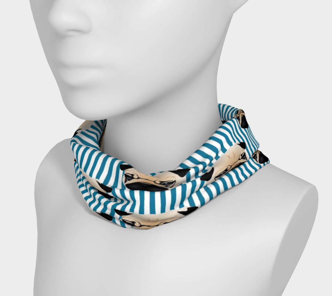 Pugs on Turquoise Stripes preview #3