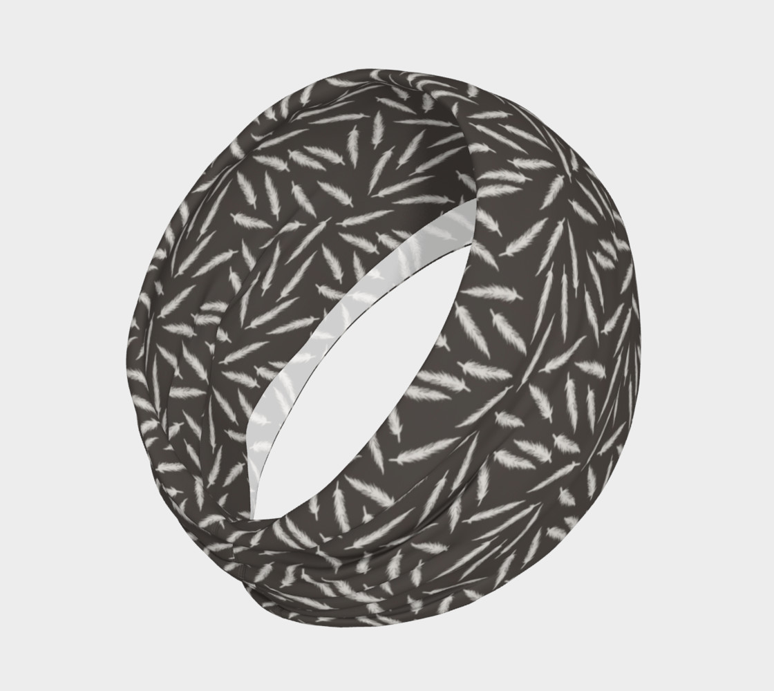 Rebel Feathers Grey Patterned Headband preview #2