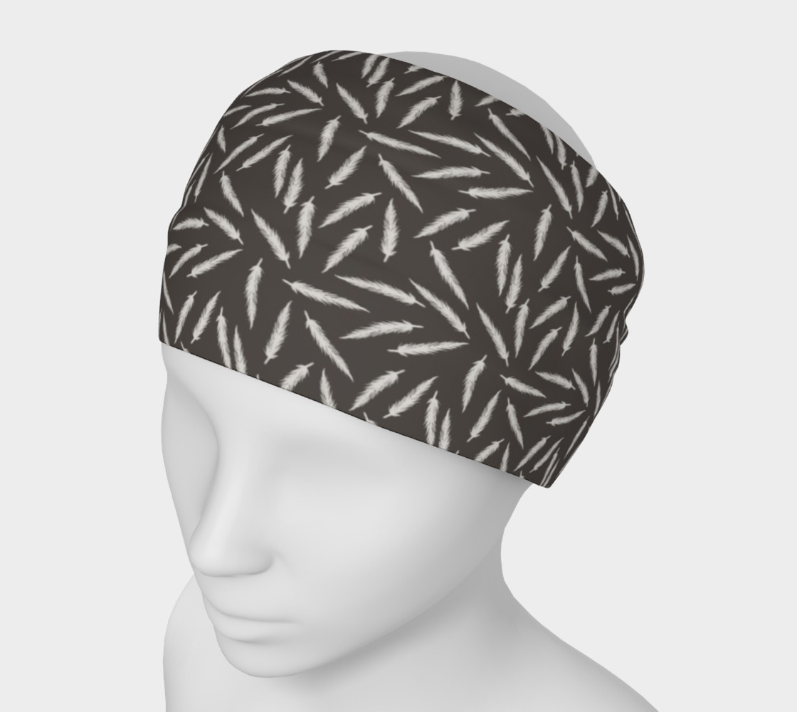 Rebel Feathers Grey Patterned Headband preview #1