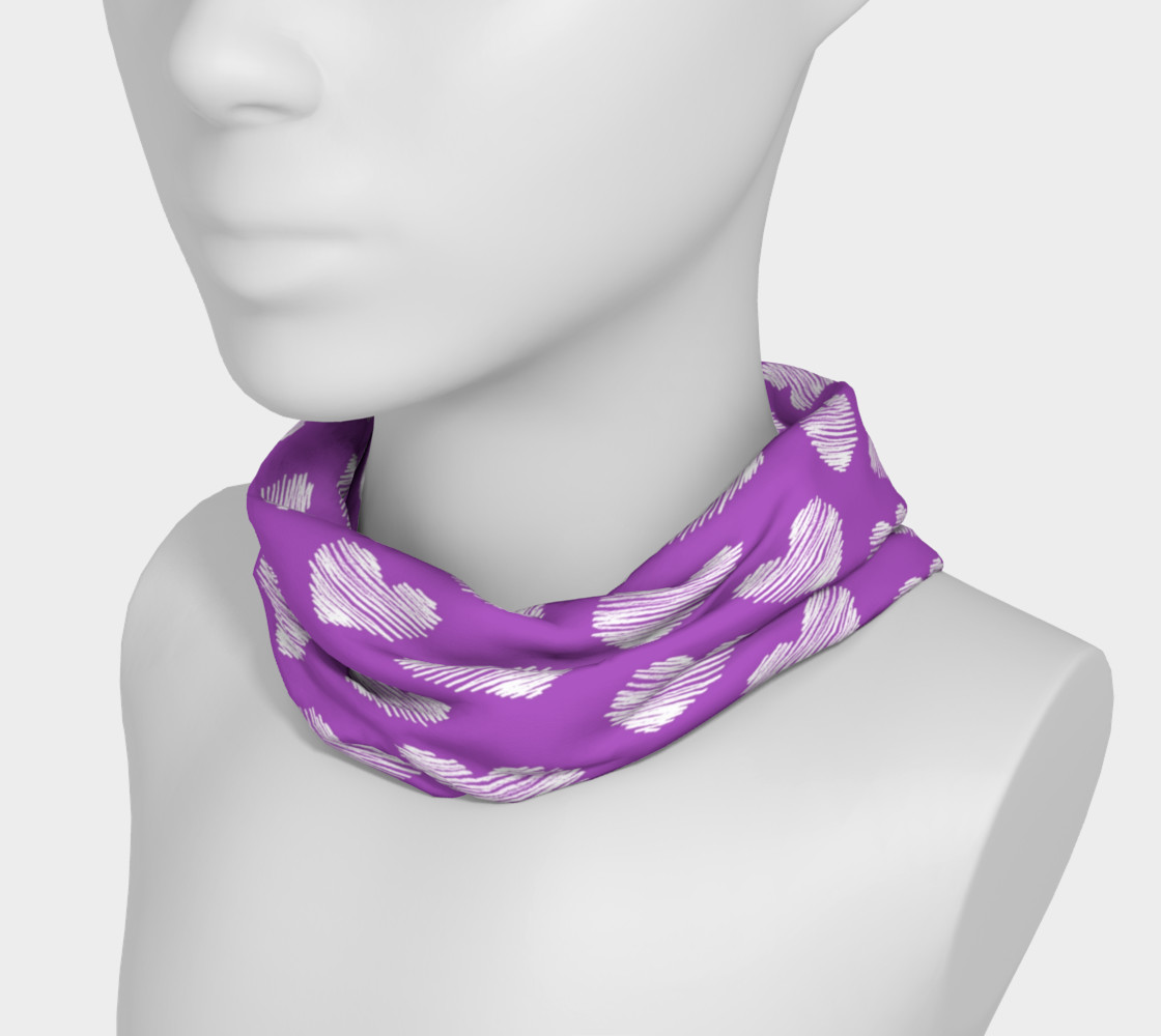 Sketchy Hearts Purple and White preview #3