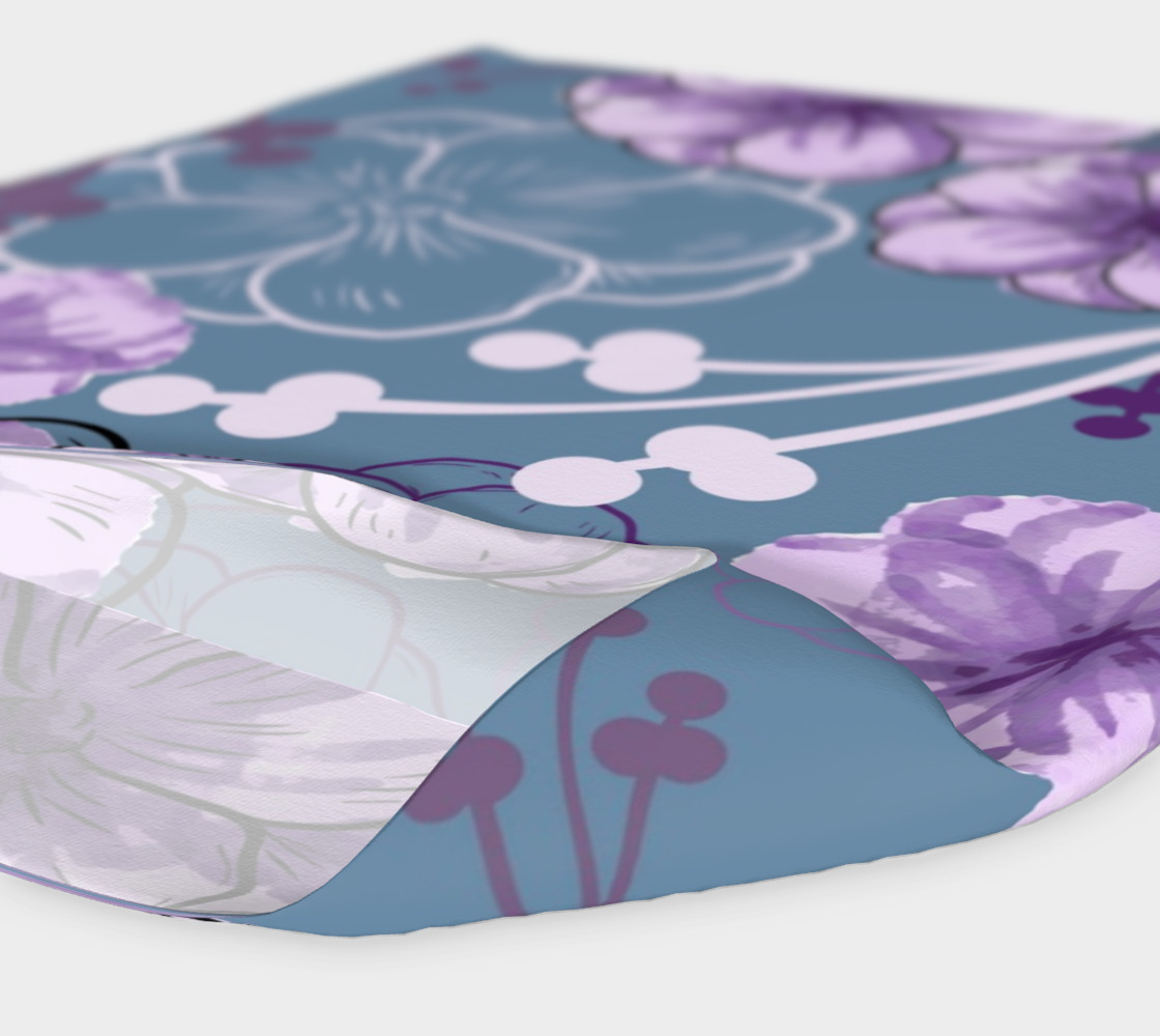 Spring Floral - Purple Flowers, Blue Background preview #4