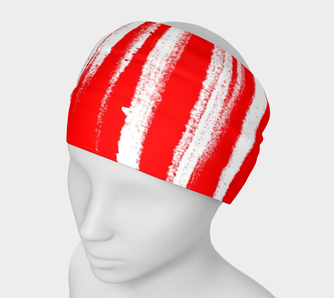 Red White Stripe Headband preview #1