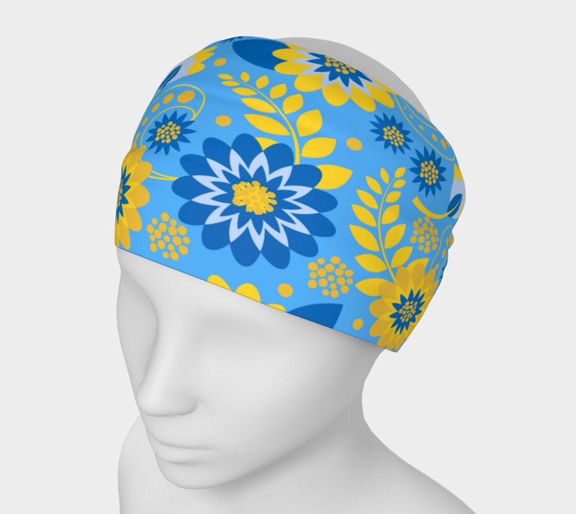 Unique Gold and Blue Floral 3D preview