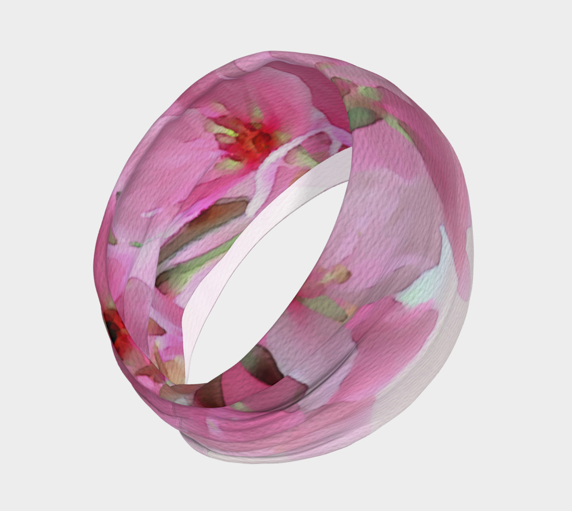 Water Color Peach Blossom Floral Headband preview #2
