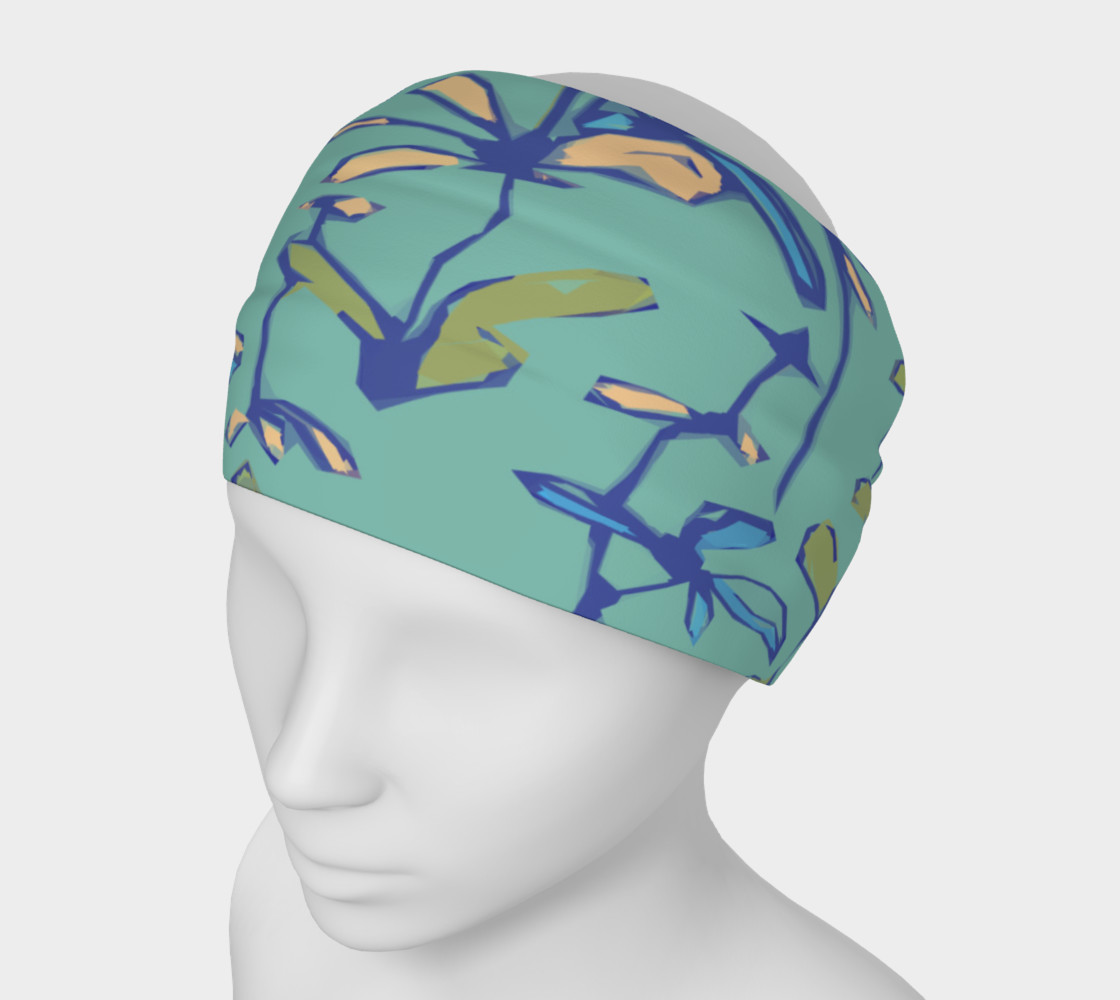 Aperçu 3D de Peach Flower Teal Head Band