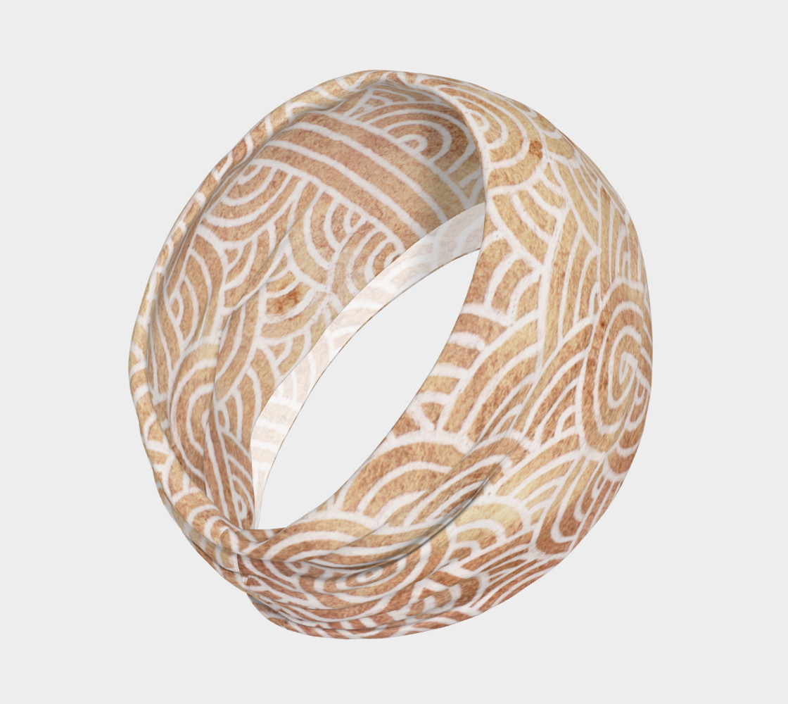 Iced coffee and white swirls doodles Headband preview #2