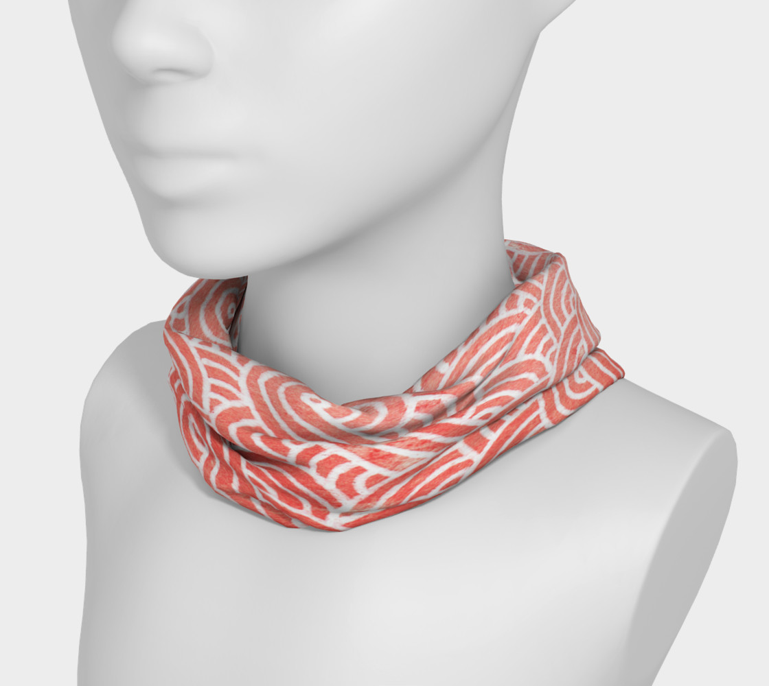 Peach echo and white swirls doodles Headband preview #3