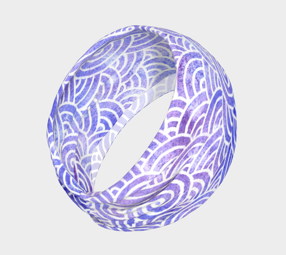 Lavender and white swirls doodles Headband preview #2