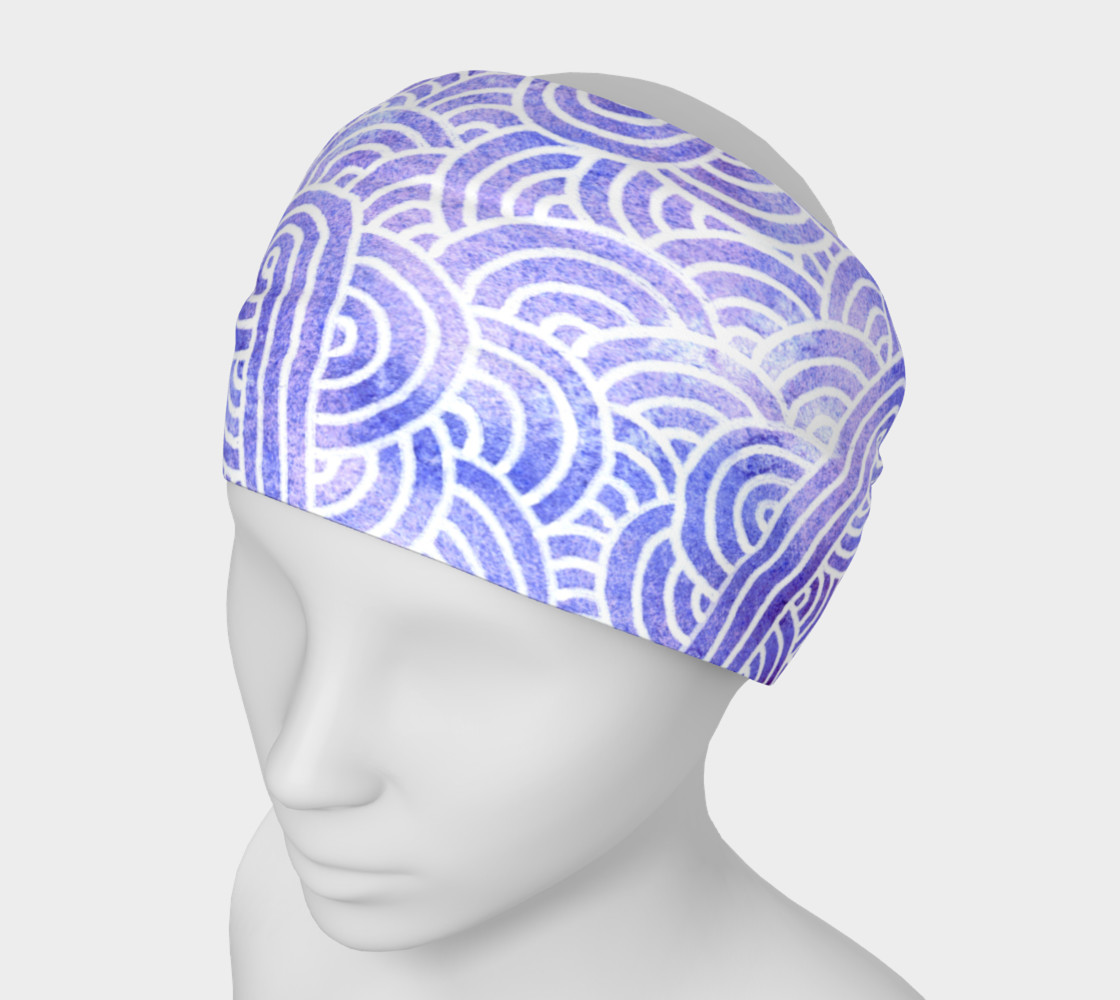 Lavender and white swirls doodles Headband preview #1