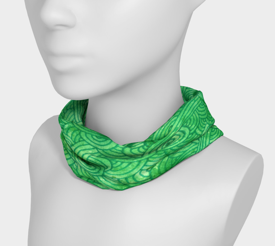 Green swirls doodles Headband preview #3