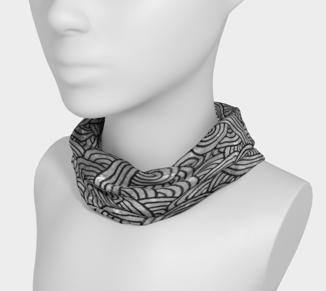 Grey and black swirls doodles Headband preview #3