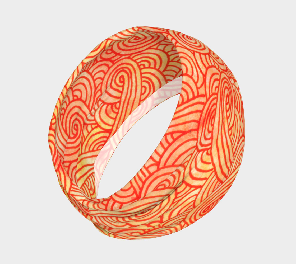 Orange and red swirls doodles Headband preview #2