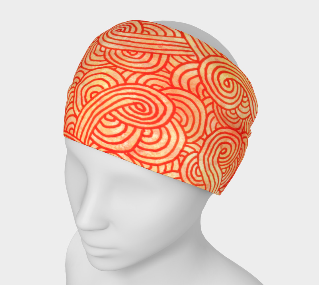 Orange and red swirls doodles Headband preview #1