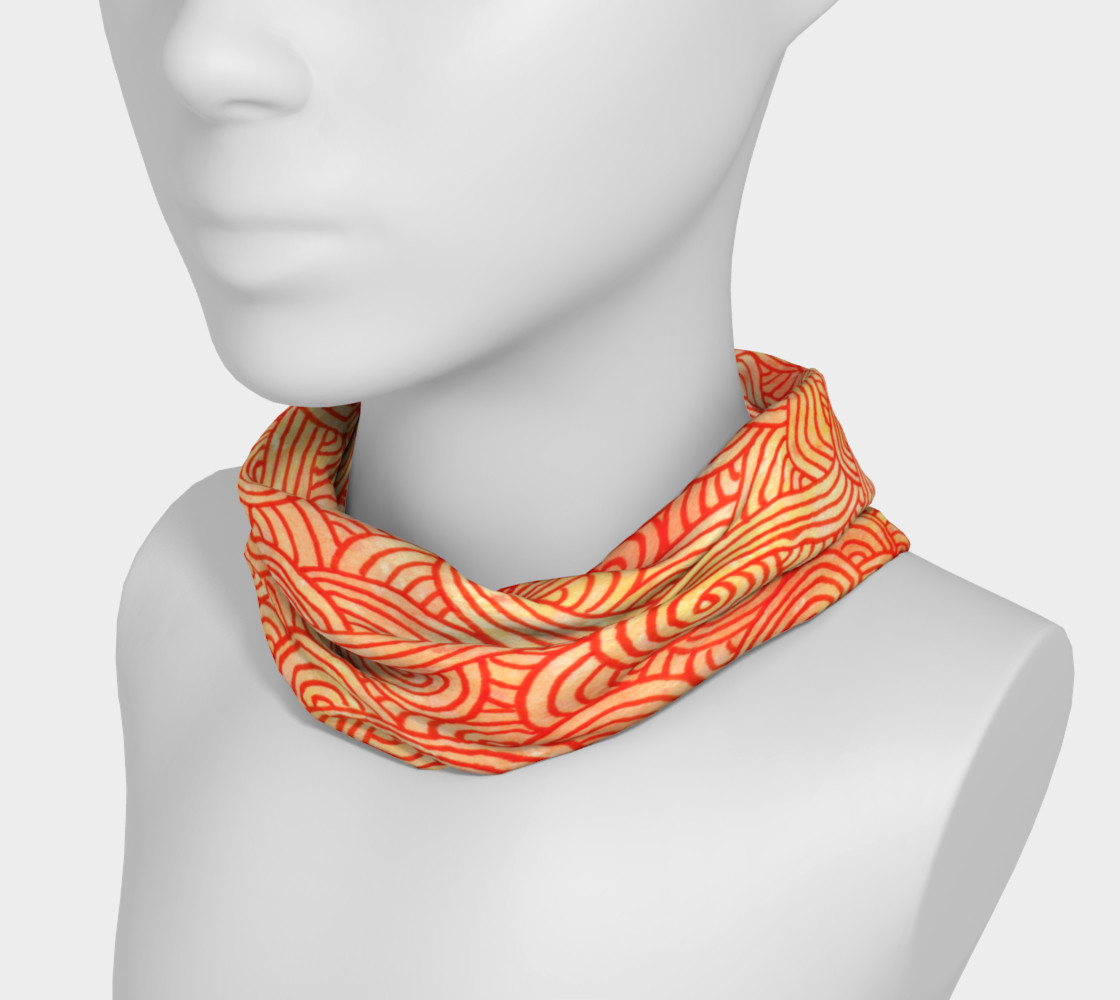 Orange and red swirls doodles Headband preview #3