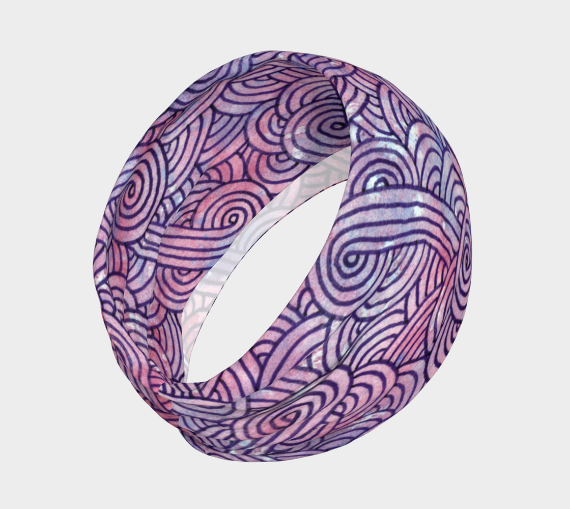 Purple swirls doodles Headband preview #2