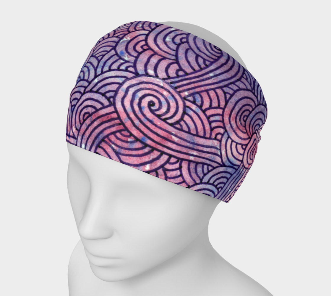 Purple swirls doodles Headband preview #1