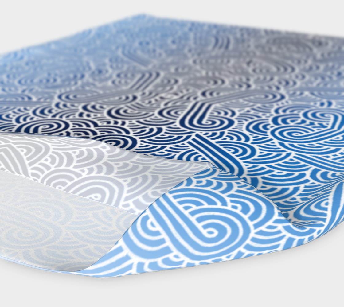 Ombre blue and white swirls doodles Headband preview #4