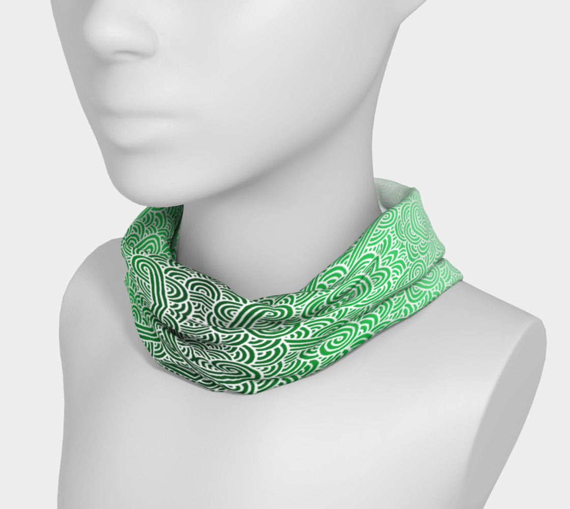 Ombre green and white swirls doodles Headband preview #3