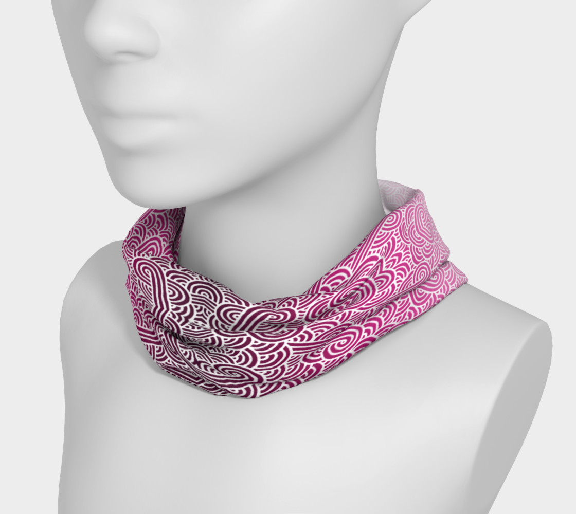 Ombre pink and white swirls doodles Headband preview #3