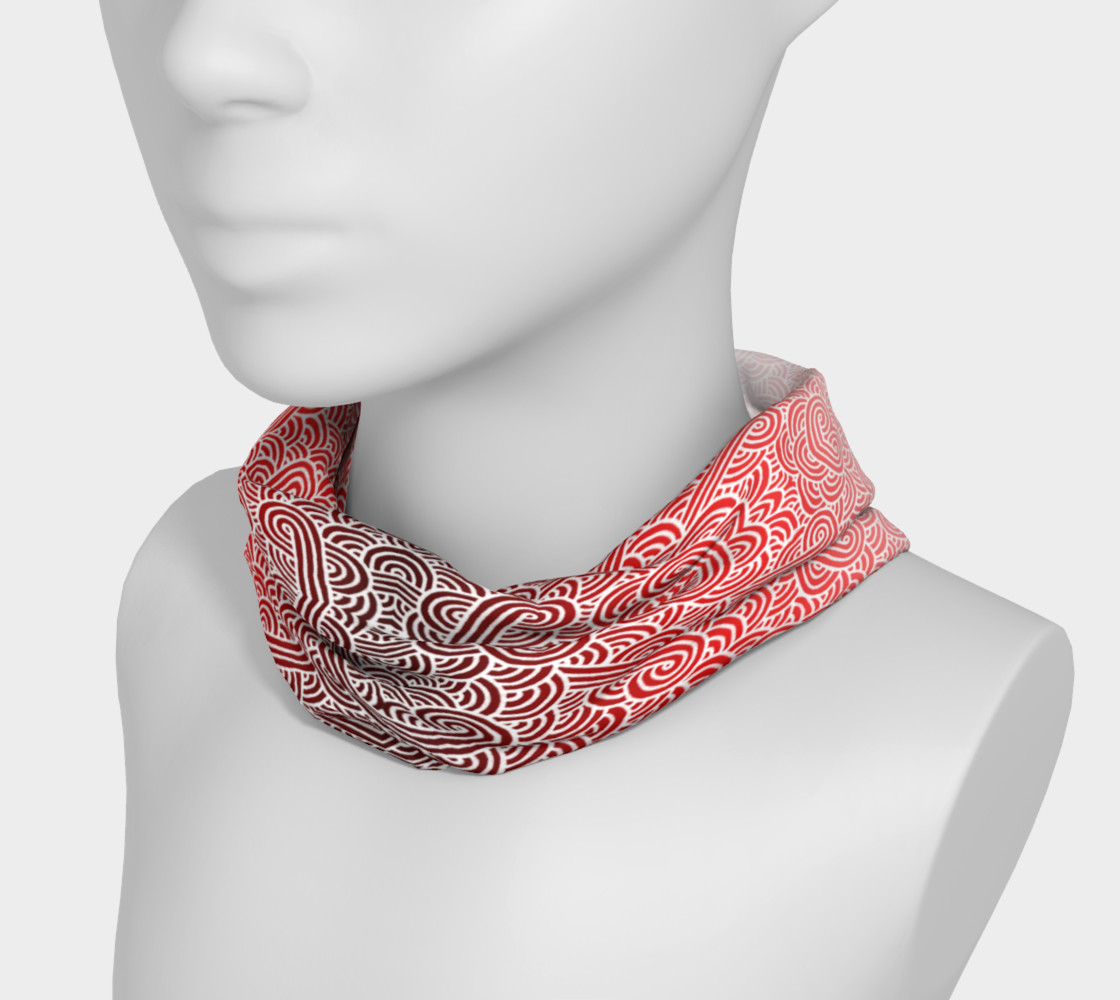Ombre red and white swirls doodles Headband preview #3