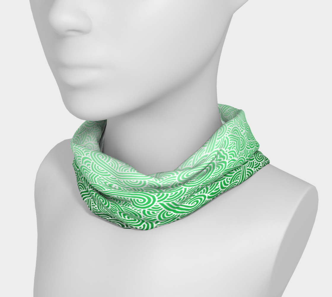 Ombre green and white swirls doodles Headband preview #3