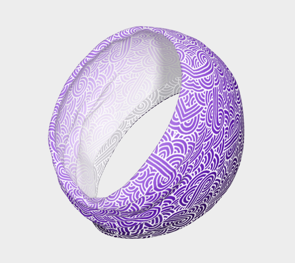 Ombre purple and white swirls doodles Headband preview #2