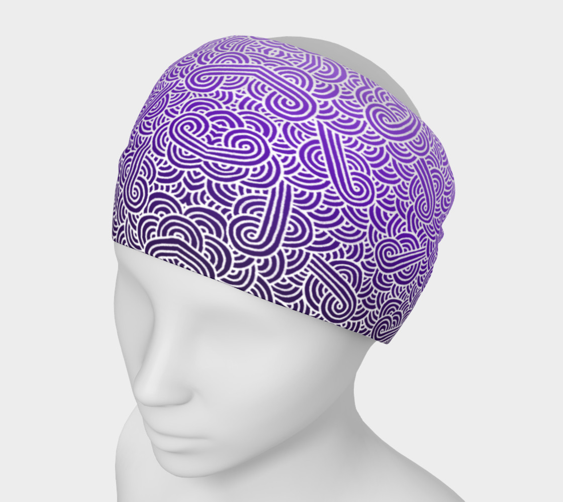 Ombre purple and white swirls doodles Headband preview #1