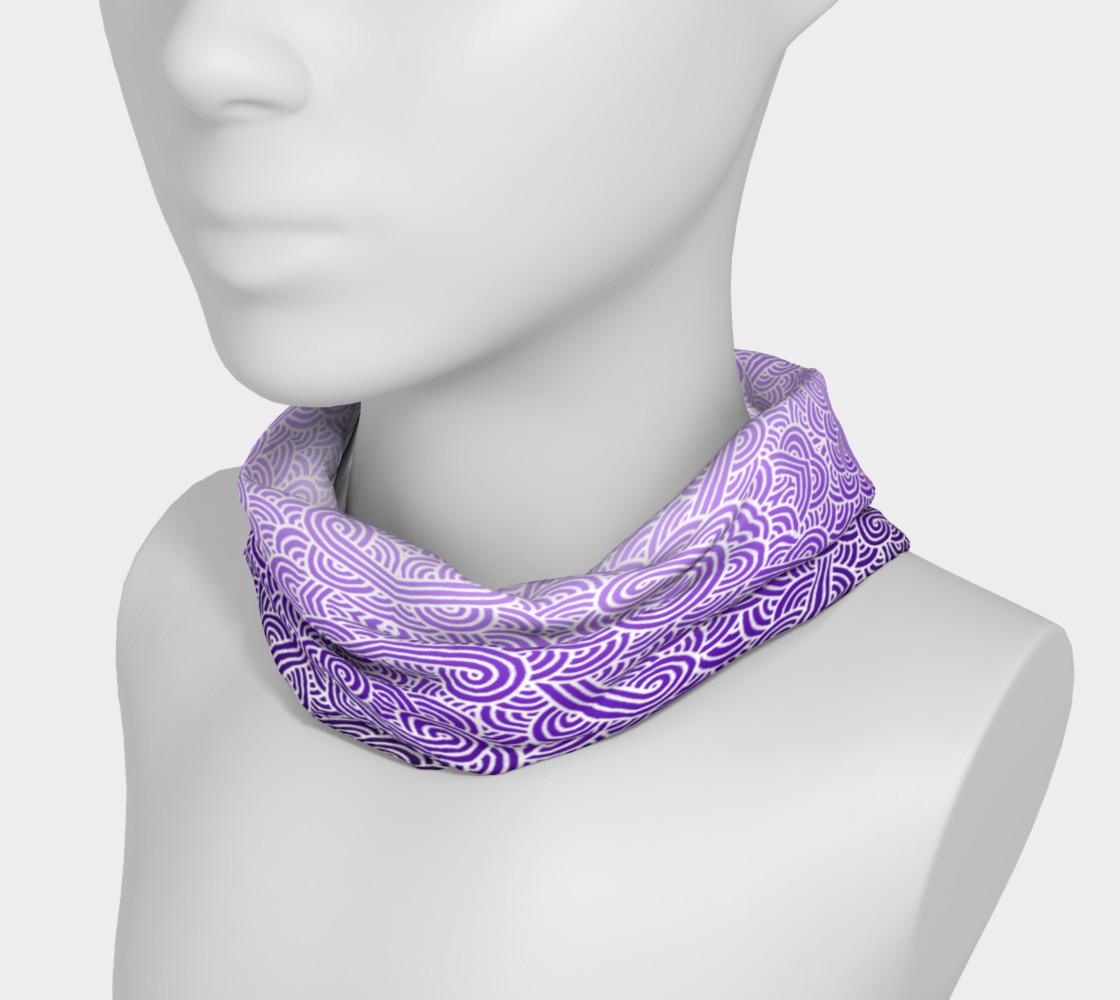Ombre purple and white swirls doodles Headband preview #3