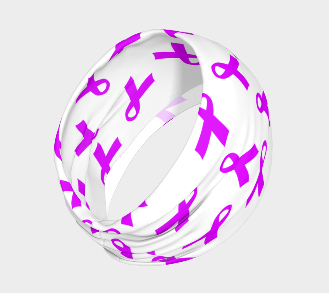 White Headband with Pink Ribbons preview #2