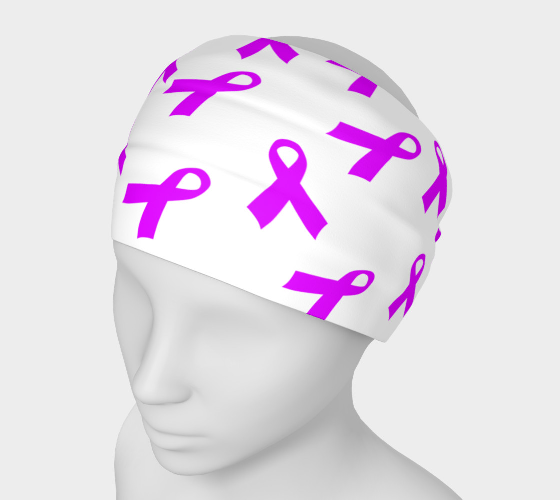 White Headband with Pink Ribbons preview #1