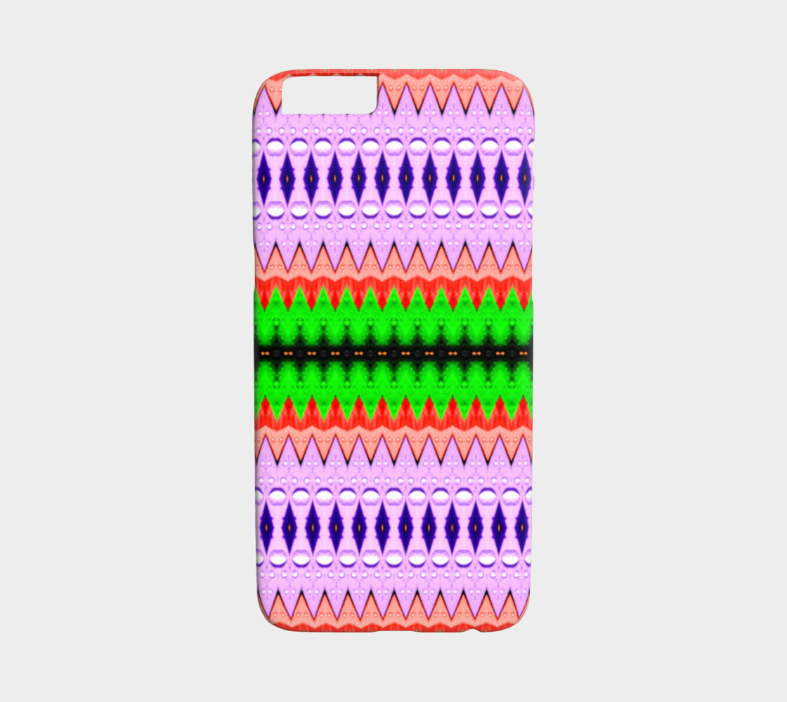 Purple, Green & Orange Zigzag Tribal Pattern iPhone 6 /6S Case preview #1