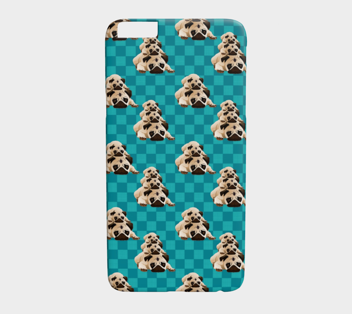 Pugs on Teal Checks preview #1