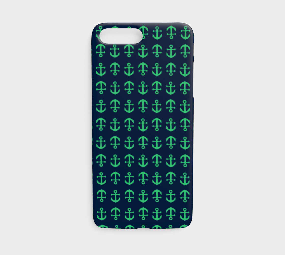 Anchor Toss - Green on Navy preview #1