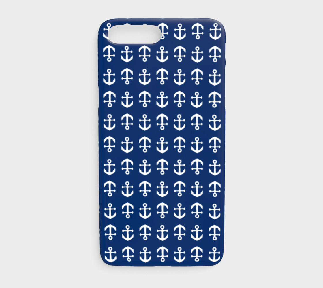 Anchor Toss - White on Navy preview #1
