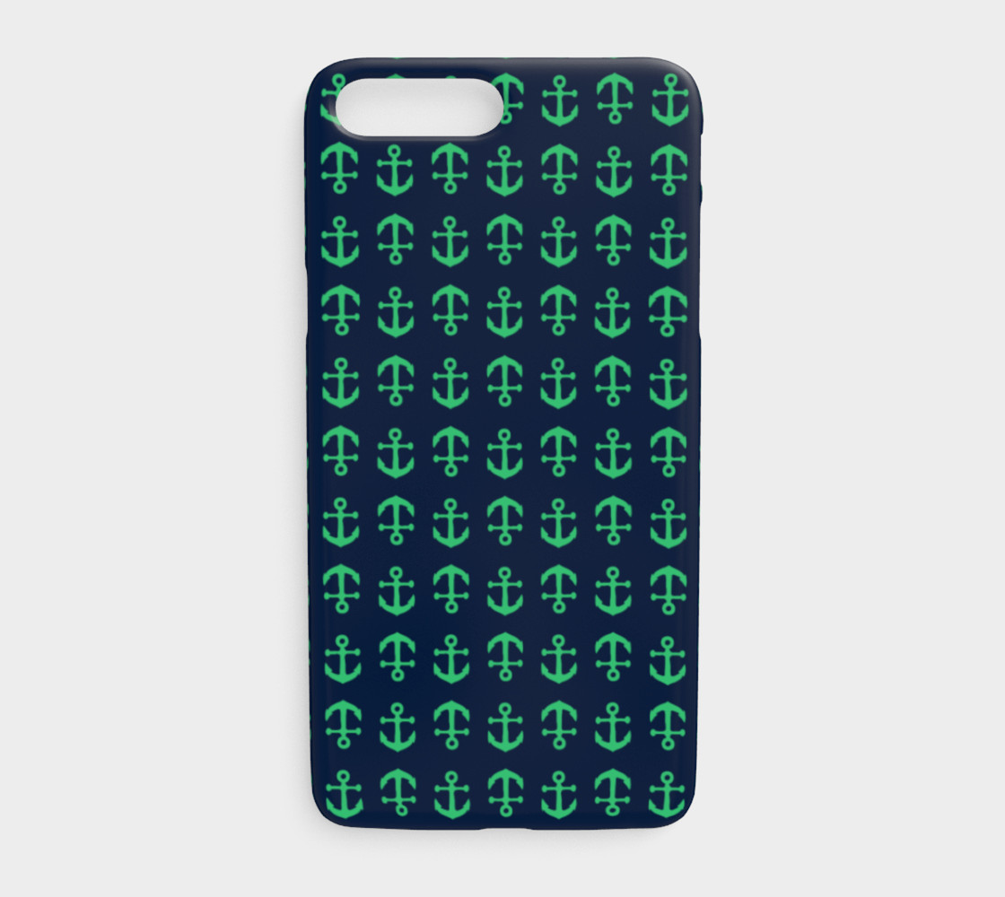 Anchor Toss - Green on Navy preview #1