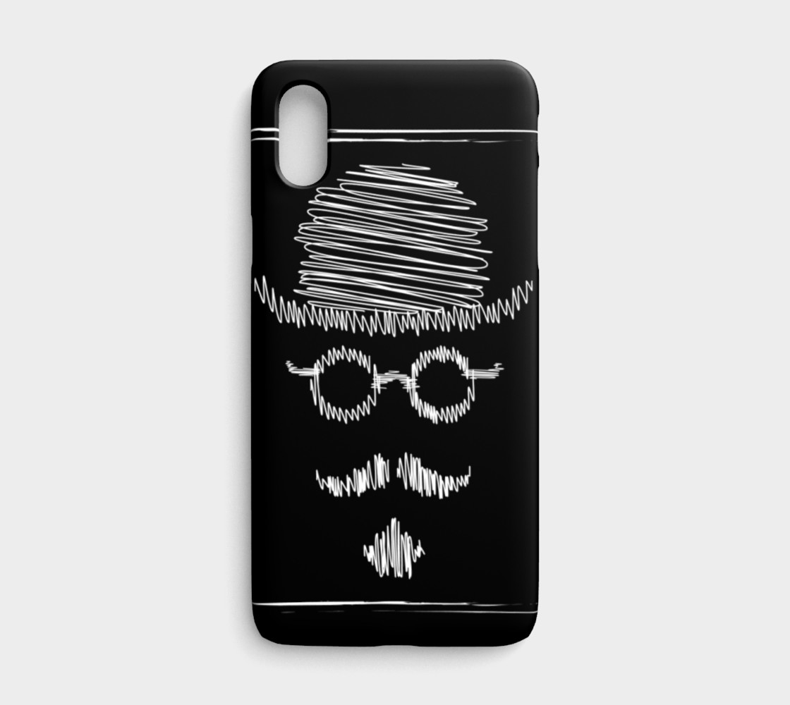 Hand Drawing Gentleman Face On Black Background Iphone X Xs By